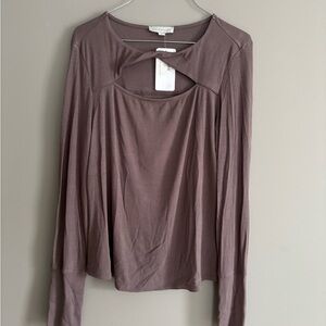 Evereve Allison Joy Chrissy Cutout Twist Rib Top, M, NWT
